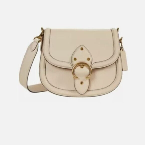 COACH Glovetanned Leather Beat Saddle Bag B4/Ivory One Size - Picture 1 of 15
